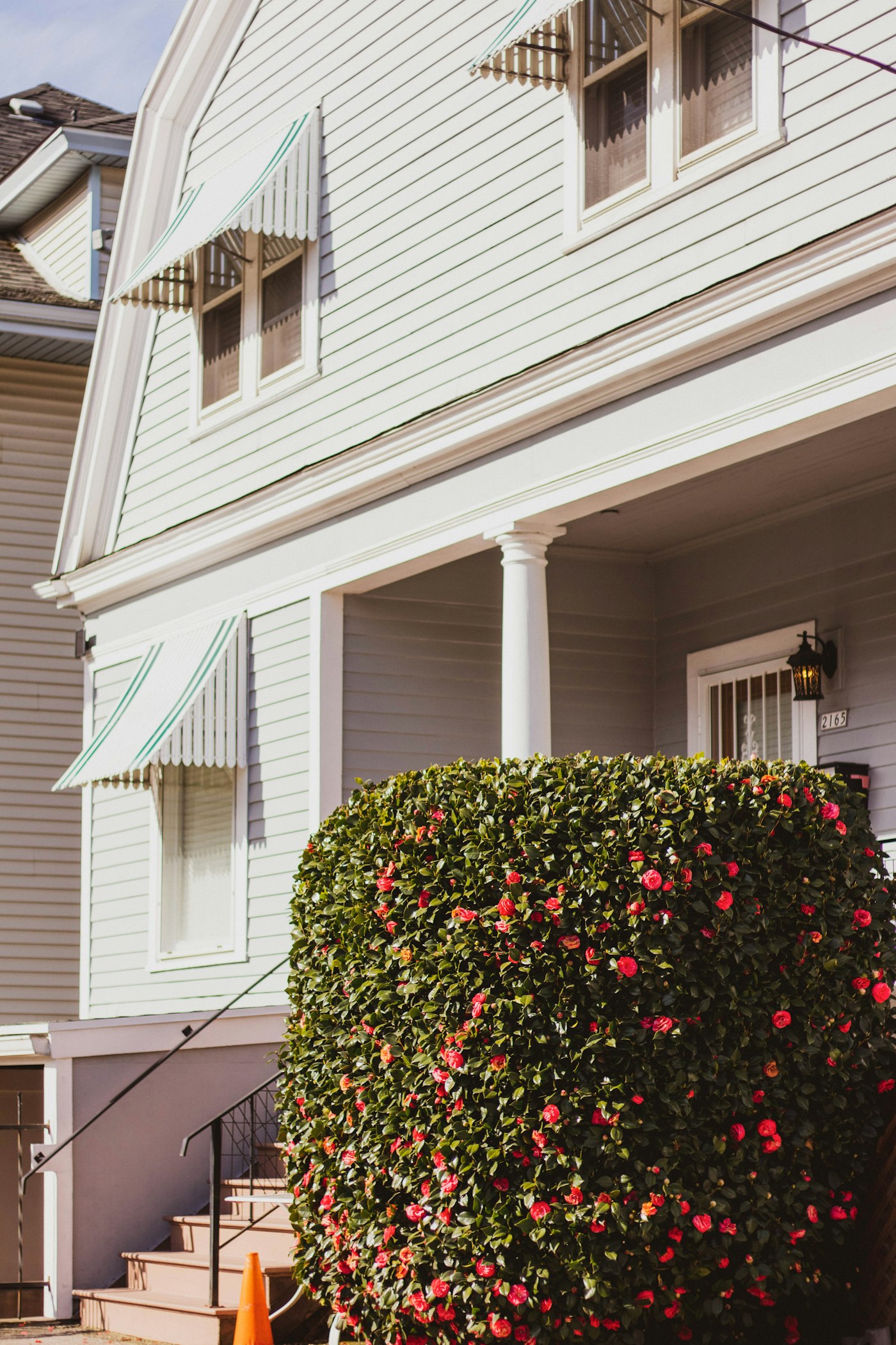 An inviting front porch on a renovated home